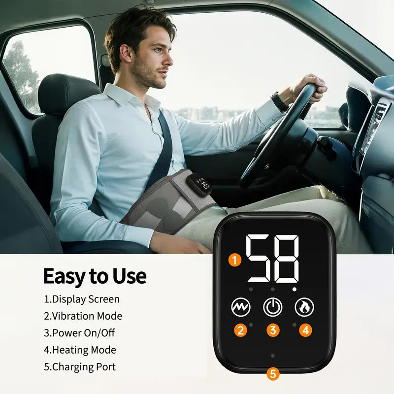 Cordless, Wearable Lower Back Massager | Heating Pad for Back Pain Relief