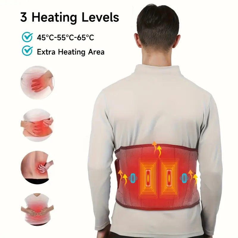 Cordless, Wearable Lower Back Massager | Heating Pad for Back Pain Relief
