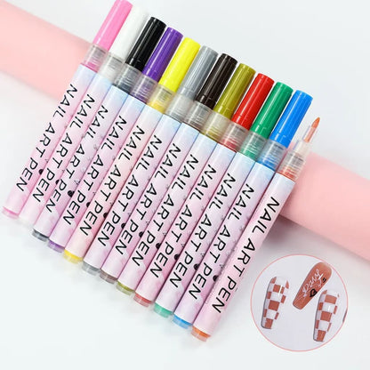 12Pcs/Set Colourful Waterproof Nail Art Graffiti Pen DIY 3D Nail Art Drawing Pen Abstract Line Manicure Tool Painting Liner - AliExpress 66