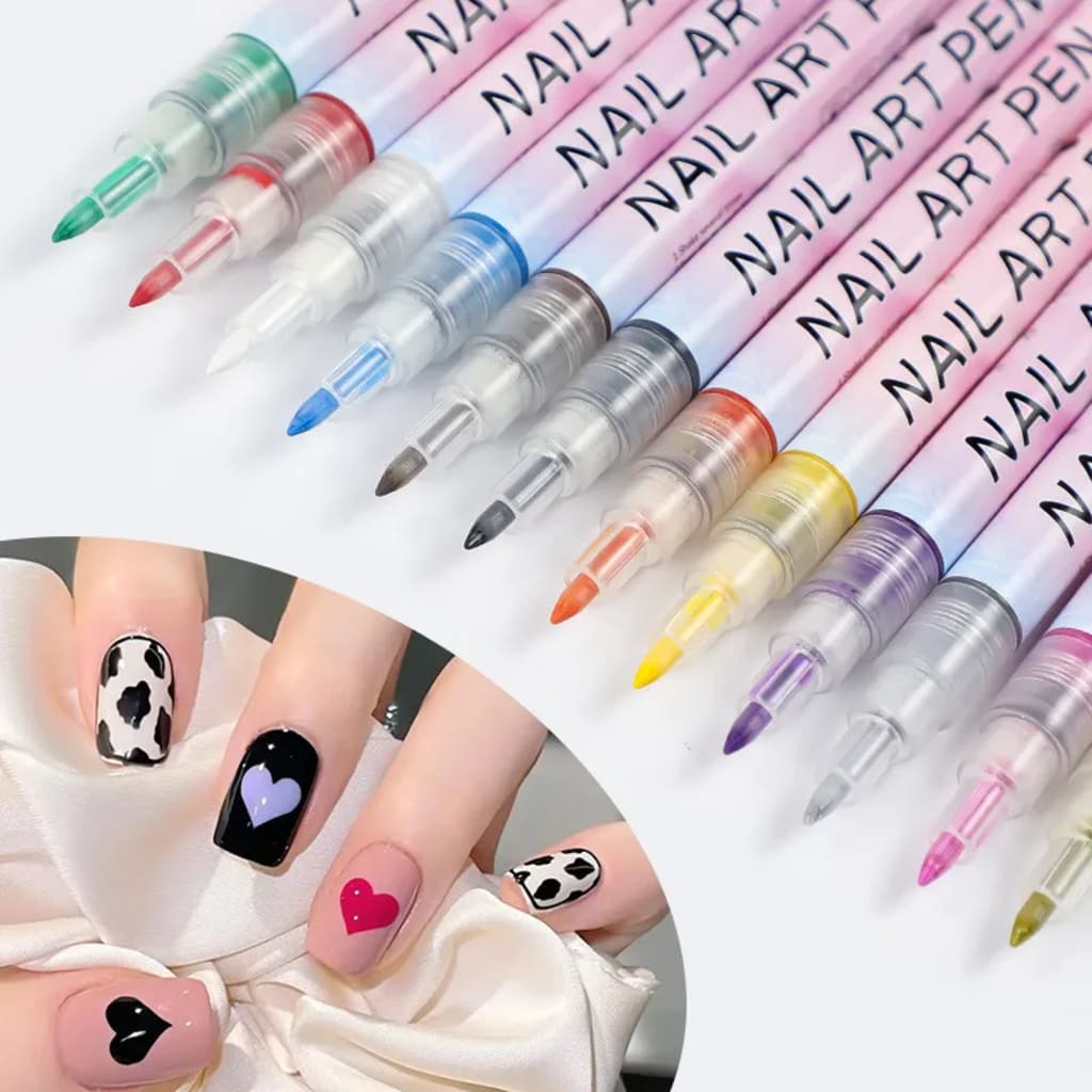 12Pcs/Set Colourful Waterproof Nail Art Graffiti Pen DIY 3D Nail Art Drawing Pen Abstract Line Manicure Tool Painting Liner - AliExpress 66