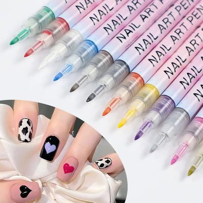 12Pcs/Set Colourful Waterproof Nail Art Graffiti Pen DIY 3D Nail Art Drawing Pen Abstract Line Manicure Tool Painting Liner - AliExpress 66